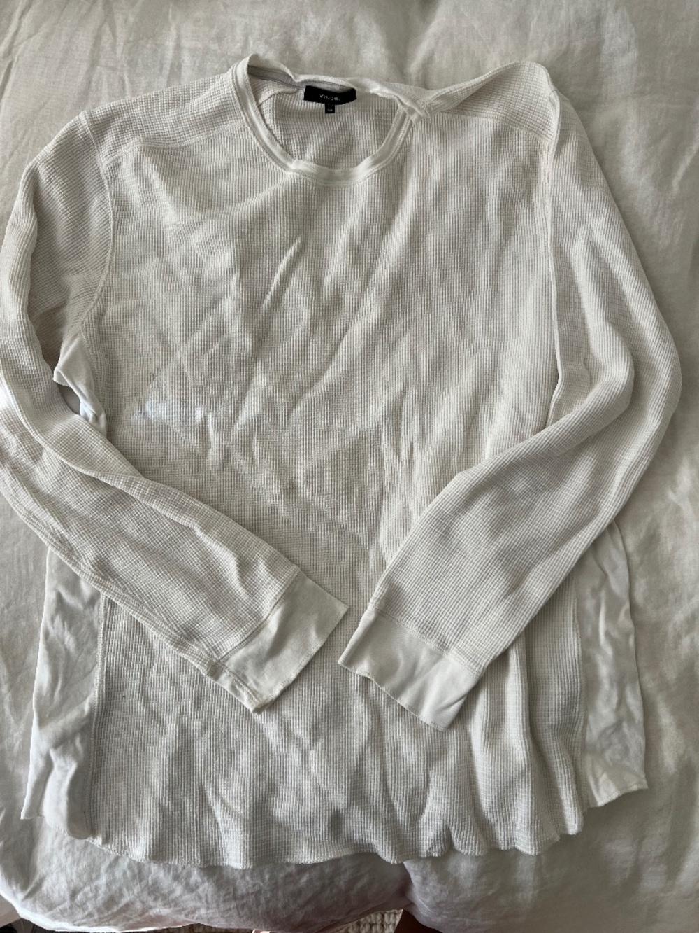 Mens Vince XXL Cream Thermal Long Sleeve Shirt